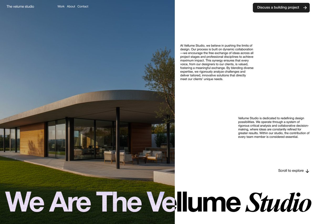 thecode_master's tweet image. Website design exploration for an Architecture Studio