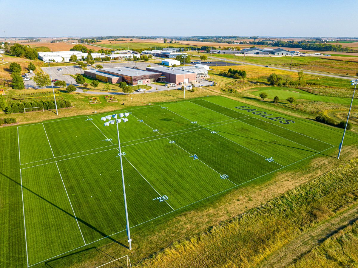 KirkwoodCC's tweet image. Kirkwood’s athletic field maintenance students gave Field A a game-day makeover! 🏈 Ten horticulture science students repainted lines &amp;amp; logos before choosing a black-out theme for the EAGLES logo. #KirkwoodEagles #HandsOnLearning