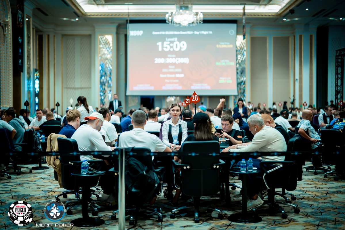 meritpokerlive's tweet image. #MainEvent Day 1A
360+ entries on level 6!
TV-stream is starting soon!
♠️♠️♠️
#HighRoller Day 2
Players: 9/180
We have the final table! Names and chipcounts are coming.
♠️♠️♠️
#DeepStack Day 2
Players: 14/541
Level: 28
Blinds: 60K/120K/120K
Average stack: 2318K (19bb)
The…