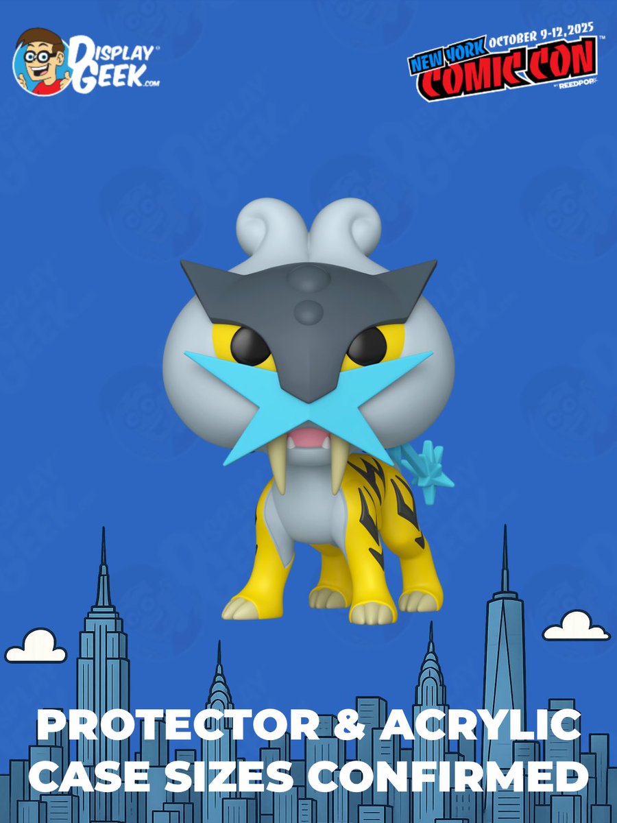 DisplayGeek's tweet image. #NYCC Exclusive protector size confirmed and available now: Pop! Games Raikou (In 0.50mm Protector OR 3mm Custom Acrylic Case!) 
#DisplayGeek #Funko #FunkoPops #PopProtector #NYCC2025 #NewYorkComicCon #ComicCon #Pokemon