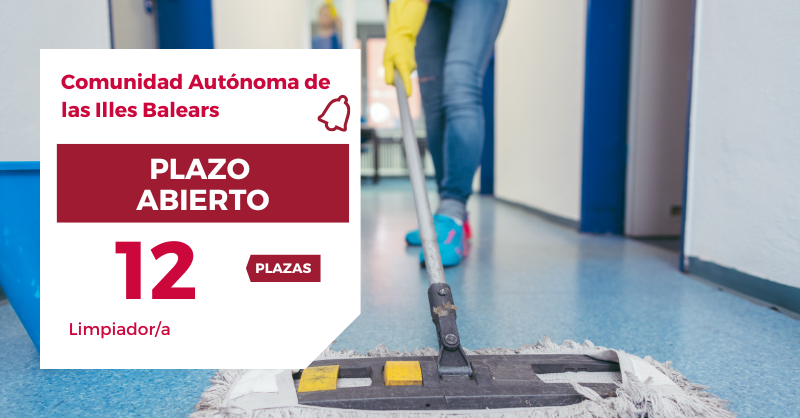 🔔 ¡Plazo abierto para las 12 plazas de Limpiador de la Comunidad Autónoma de Illes Baleares!

📅 El plazo de solicitud está abierto hasta el 11 de noviembre de 2025

👉 Más información en: mad.es/oposiciones/23…