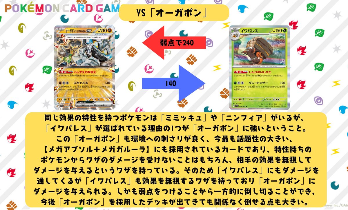 今日紹介するのは【イワパレス】です！

ex環境にめっぽう強い特性を持っており、多くのデッキに対して有利に立ち回れるデッキとなっています。