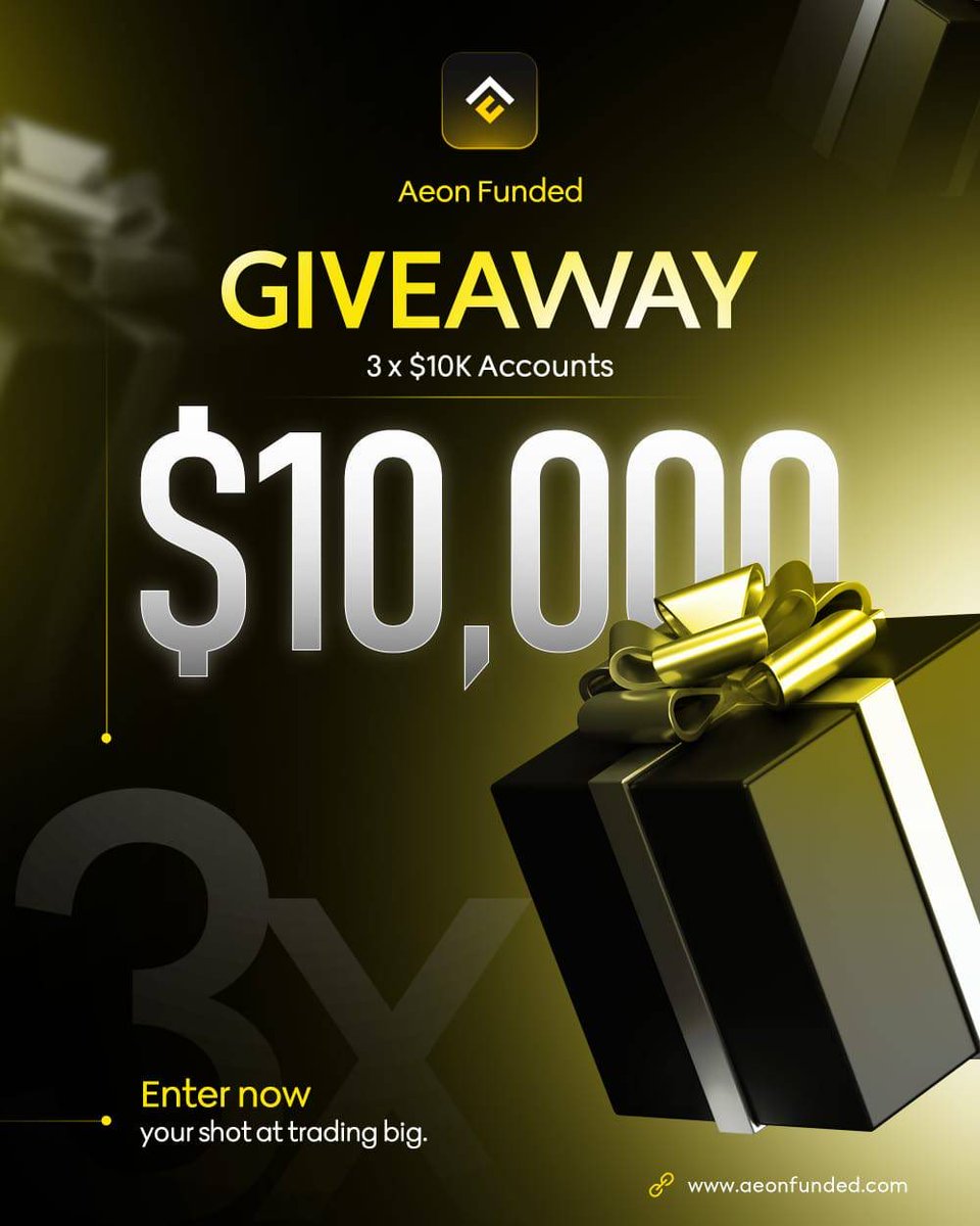 🚀 3 × $10,000 Challenge Giveaway! 🎁
In partnership with AeonFunded ✨

How to enter:
- Follow <a href="/AeonFunded/">Aeon Funded</a> <a href="/HirenFX/">HirenFX</a>
- Like &amp; Repost this post
- Tag 3 trader friends 👥
- Join - discord.gg/DTUfu6pY

3 winners will each get a $10,000 challenge!

Don’t miss your shot—join now!