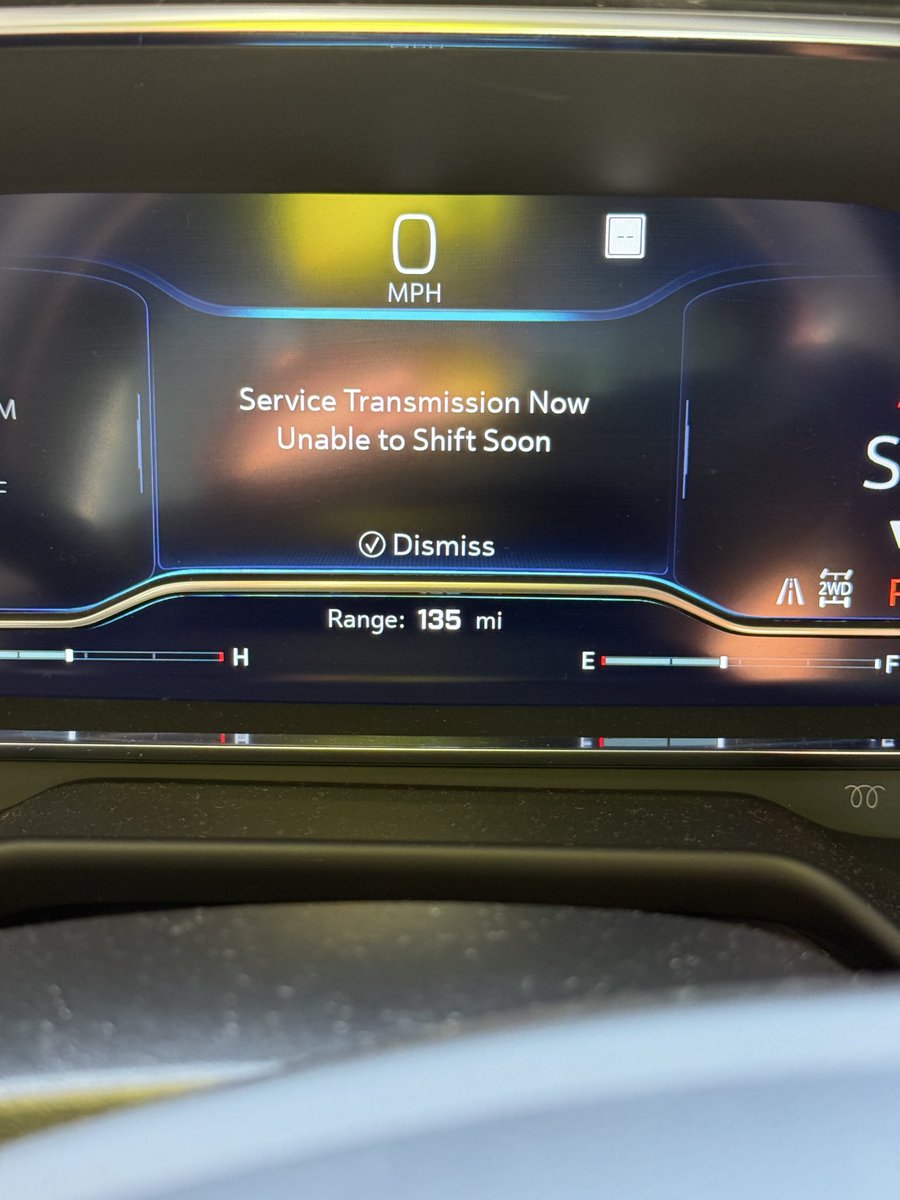 mattryza's tweet photo. @chevrolet why is this the warning message for a low battery? Given the urgency of this message I took it to @WSChevroletkaty who charges $200 to diagnose if they don’t do the repairs. Now I’m stuck overpaying for a battery. They also told me transmissions don’t throw codes. https://t.co/A6BDUHkkPj