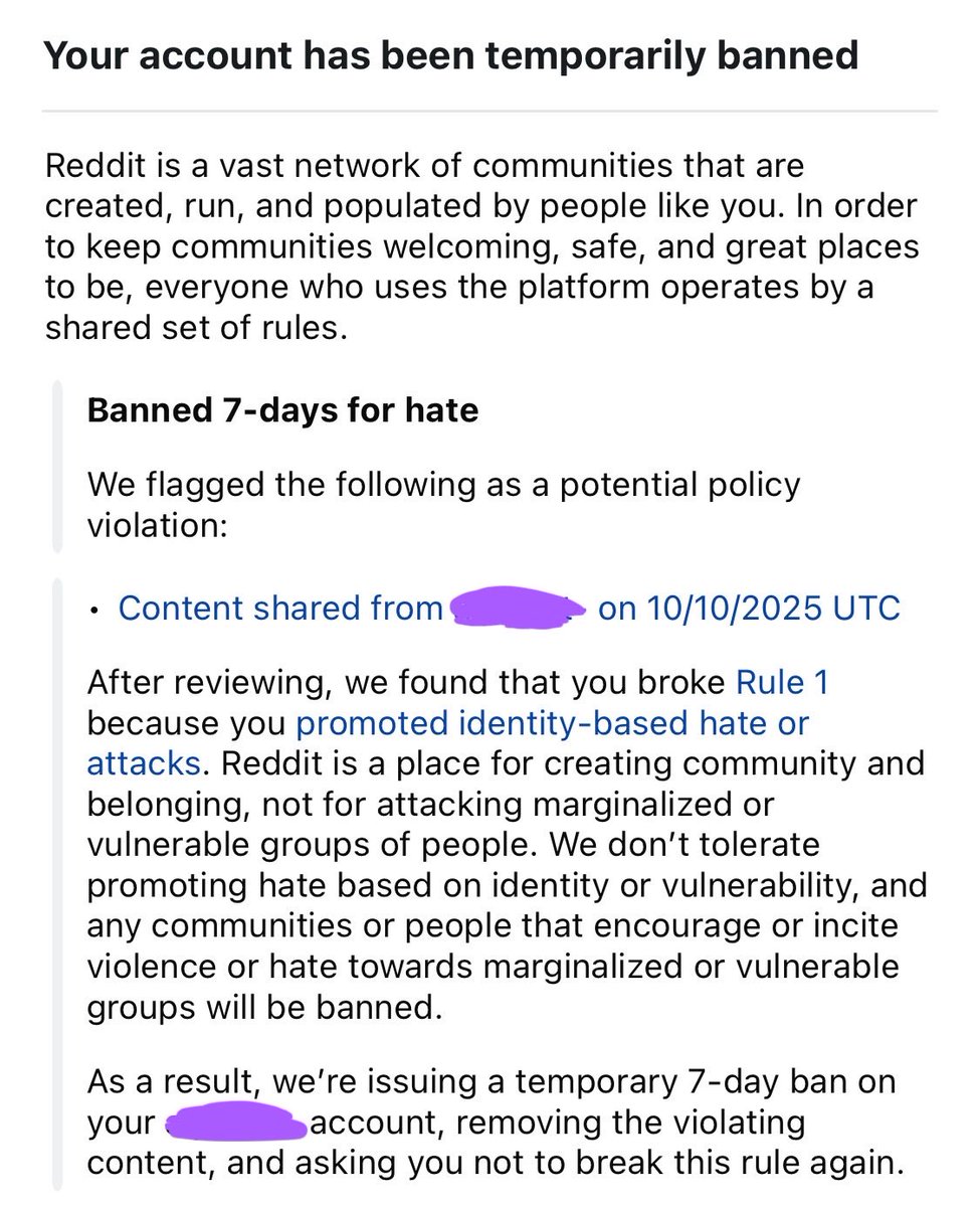 banned yet AGAIN for saying that transsexualism is a medical condition but transgenderism is an identity.

I thought reddit supported the viewpoint that anyone who identifies as trans is trans 🙄