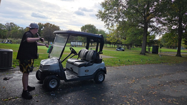 Cleanest carts in town! Perhaps a future as an auto detailer is in the cards.
