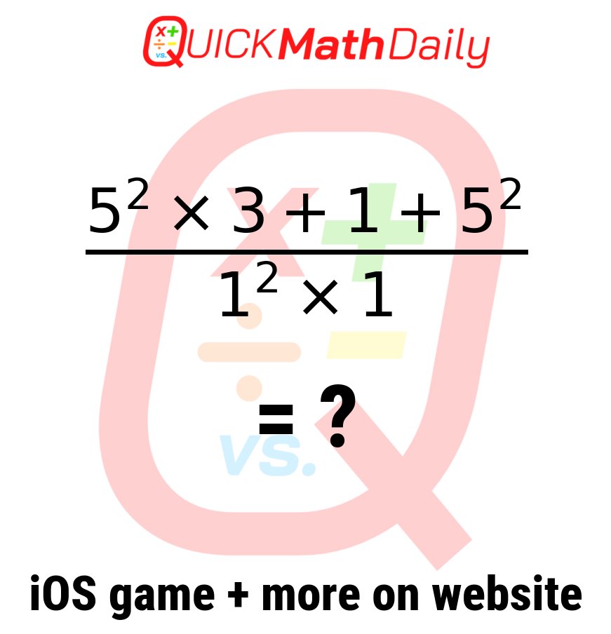 QuickMathDaily's tweet image. 🔍 Can You Outsmart This Math Problem? 🧠
Prove It By Commenting Below!👇
See more on QuickMathDaily.com 👀 ✅