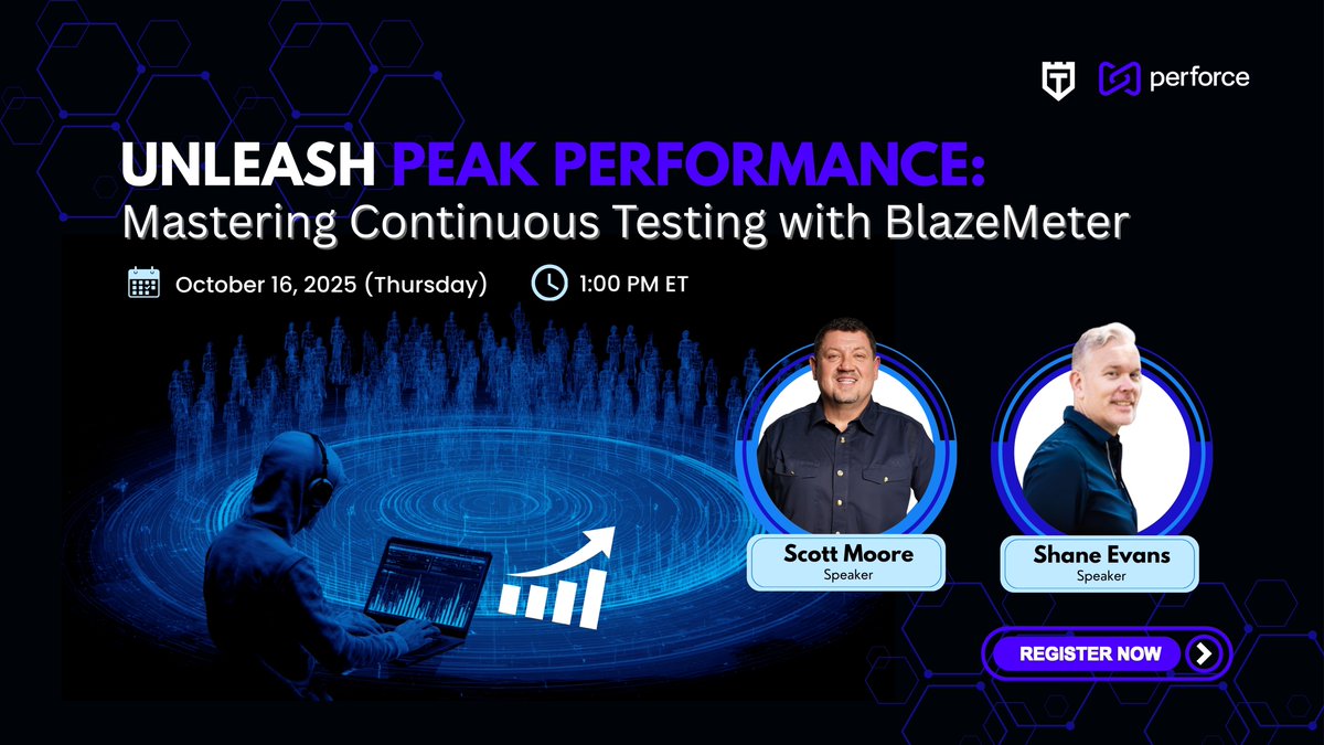 joecolantonio's tweet image. 🎯 Today’s the day! @neoevans & @loadtester go live in just a few hours to show how @BlazeMeter makes #performancetesting smarter, faster, and continuous.
See how to find bottlenecks early and deliver flawless performance with every release. 👉testguild.com/webinar-unleas… @perforce