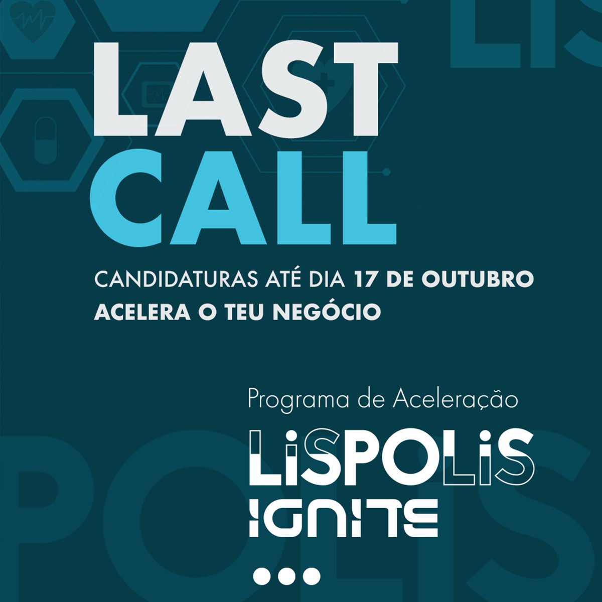 lispolis_'s tweet image. 🚨 LAST CALL! 
As candidaturas para a 3ª edição do Lispolis Ignite terminam a 17 de outubro. 
Um bootcamp intensivo com formação, mentoria e Demo Day para startups de saúde. Prémios até 4.000 € e incubação gratuita! Candidata-te já ⬇️ docs.google.com/forms/d/e/1FAI…