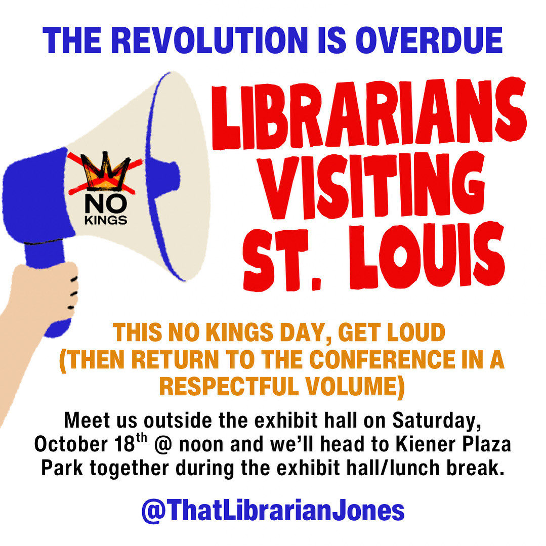 SexHarassed's tweet image. American Library Association is directly involved with “No Kings” as school librarians will have a “revolution” during ALA’s AASL25.
parenting moms dads: go there in St Louis Oct 18 to videotape the people following these instructions—send vid to me or publish.