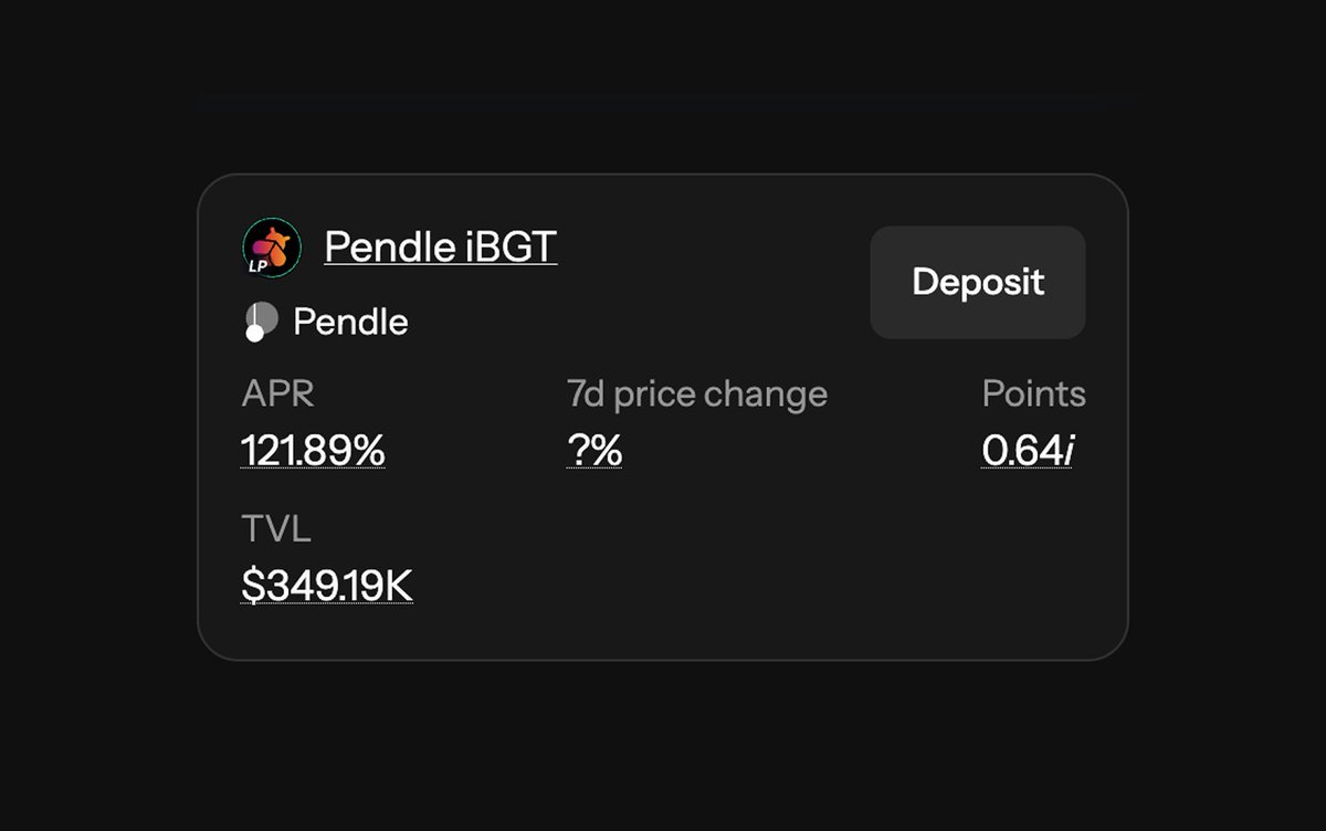 The <a href="/pendle_fi/">Pendle</a> iBGT vault is back!

Provide liquidity to the iBGT Pendle market's new maturity and deposit your LP position to Infrared.

Enjoy 🗝️