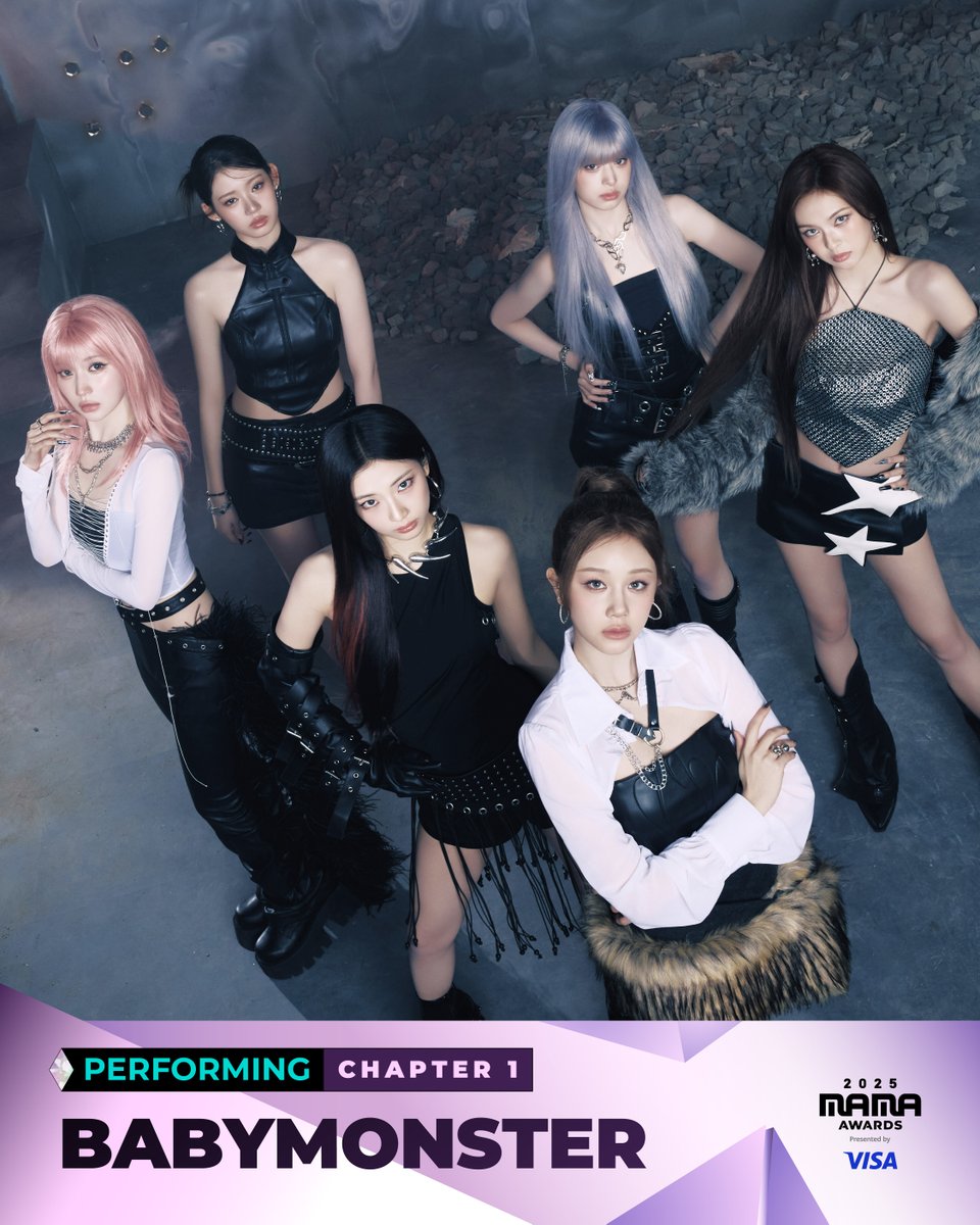 [#2025MAMA] PERFORMING ARTIST CHAPTER 1 

#BABYMONSTER

HEAR MY ROAR, UH-HEUNG
2025 MAMA AWARDS

2025.11.28-29 (HKT)
Kai Tak Stadium (HONG KONG) &amp; Mnet Plus

#MAMAAWARDS #2025MAMAAWARDS