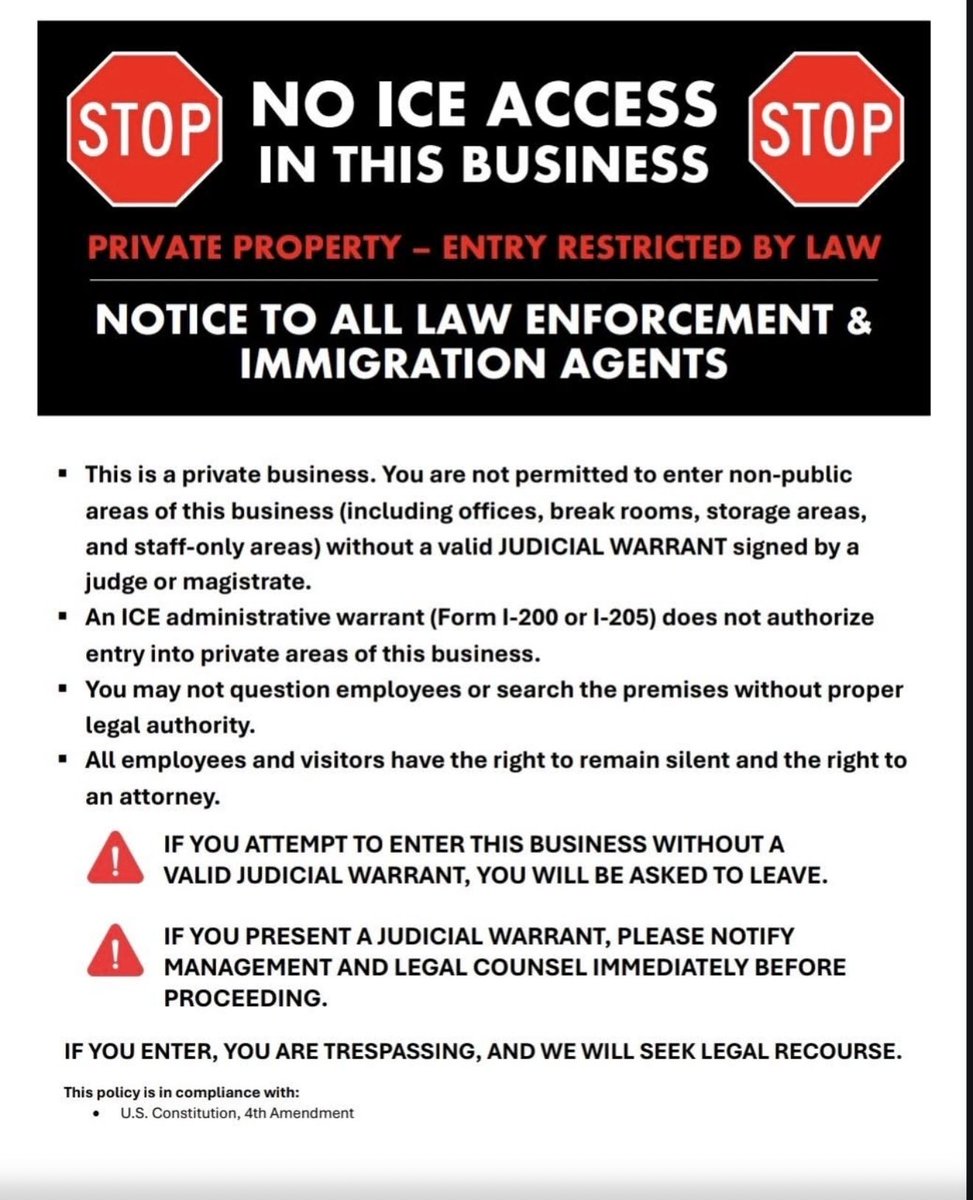 Me encanta esto, y sinceramente, no debería ser un problema, pero ICE no sigue el debido proceso en absoluto. ¡Al diablo con ICE! Defiéndanse y ejerzan sus derechos pacíficamente.