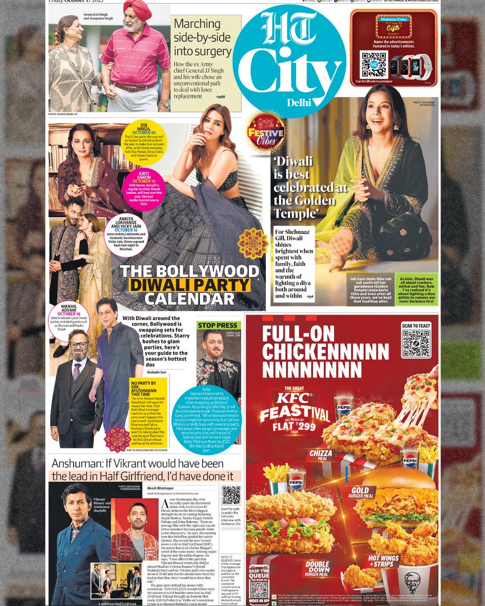 htcity's tweet image. Bollywood&apos;s Diwali parties calendar to Anshuman Jha rejecting Half Girlfriend.
Read all the top news from the world of entertainment and lifestyle in today&apos;s HT City
Read today&apos;s epaper: read.ht/Elzv

#ShehnaazGill #AnshumanJha #VikrantMassey #DiwaliParty #SalmanKhan