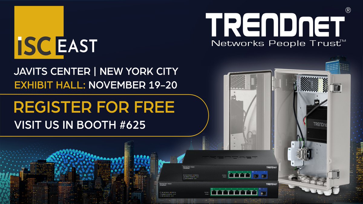 TWITTER
We’re heading to ISC East 2025! Visit Booth 625 for a hands-on look at our NEW weatherproof enclosure &amp; the first-of-its-kind GaN power switches. Register free: isceast25.nvytes.co/isce25inv/ISCE…
#ISCEast #securityindustry