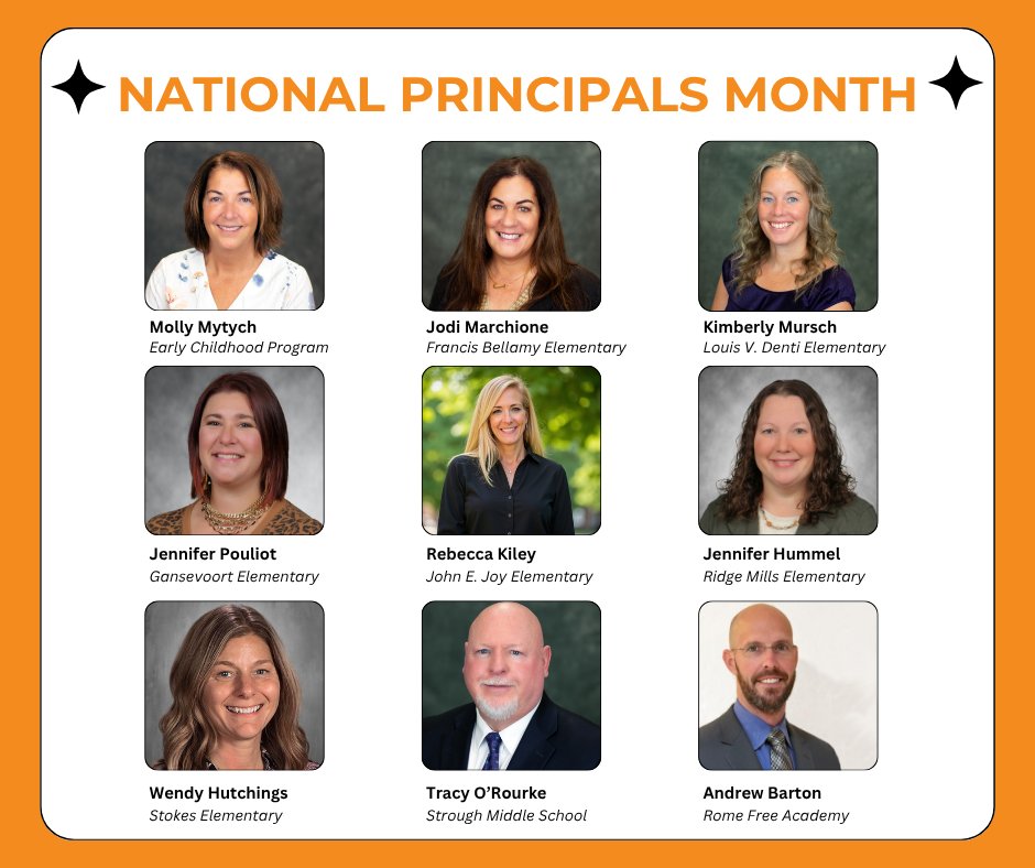 October is National Principals Month! 🎉Join us in celebrating our incredible leaders who support and inspire our students every day. Thank you, principals, for everything you do to make Rome CSD feel like home.
#RomeisHome