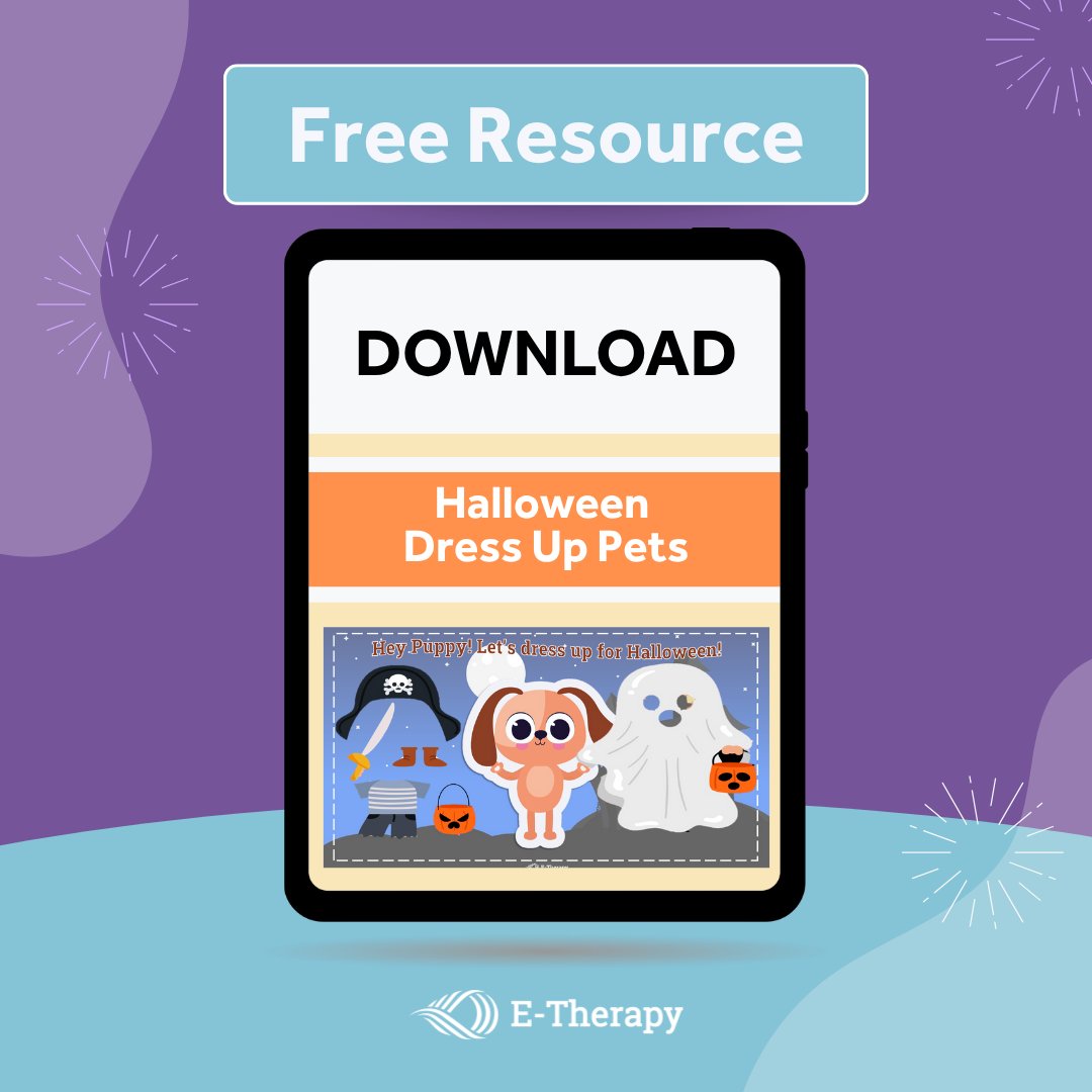 etherapyexperts's tweet image. Celebrate Halloween with resources from the teletherapy experts at E-Therapy, like this Halloween Dress Up Pets Activity!
👉eu1.hubs.ly/H0nKHsG0
Start making learning interactive today!
#SLP #SchoolTherapy #TeletherapyResources #ETherapy