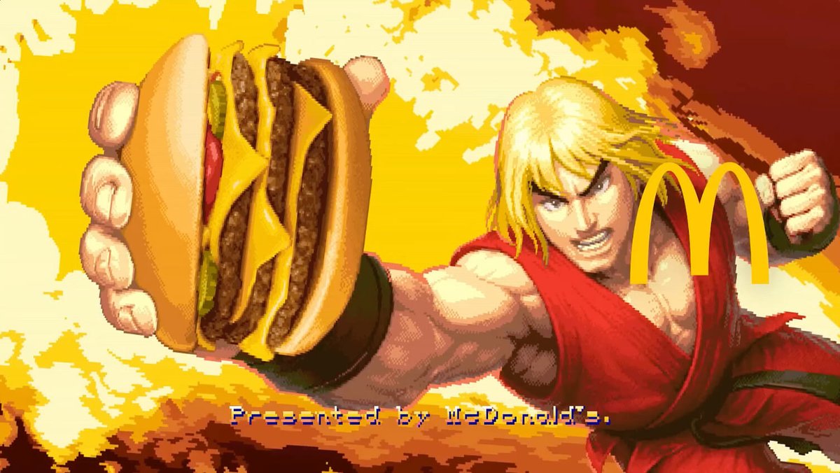 brains9's tweet image. McDonald’s Japão lança collab com Street Fighter e campanha em pixel art dlvr.it/TNjZYZ #McDonalds #StreetFighter #Colaboração #Culinária