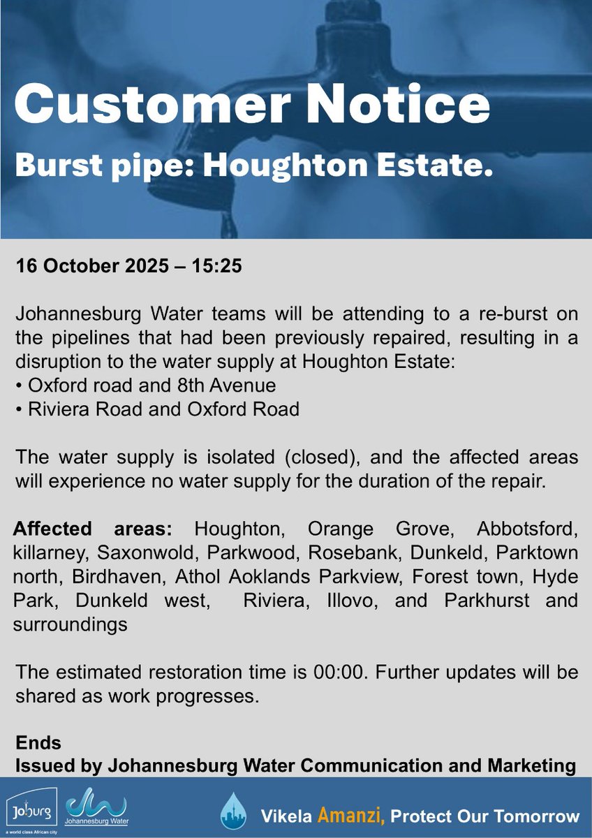 Johannesburg Water tweet media