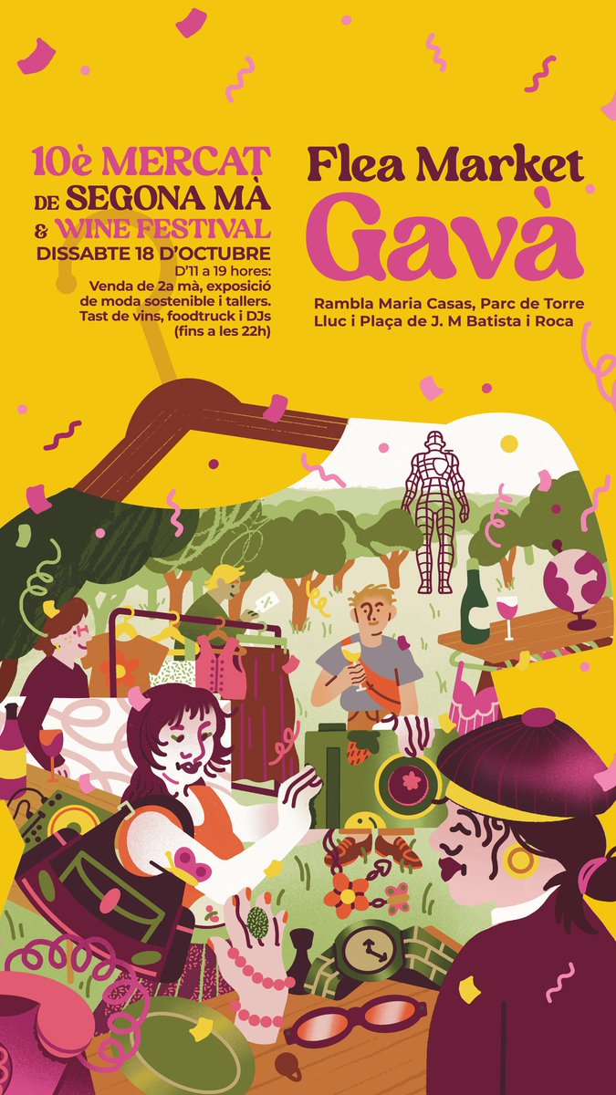 Este sábado volvemos al #mercadillo de #SegundaMano de #Gavá con <a href="/fleamarketbcn/">💚 𝗙𝗟𝗘𝗔 𝗠𝗔𝗥𝗞𝗘𝗧 𝗕𝗔𝗥𝗖𝗘𝗟𝗢𝗡𝗔 💚</a>.
Vente, juega una partidita y mira todos los #JuegosDeMesa que tendremos a precio de derribo.
#JuegoDeMesa