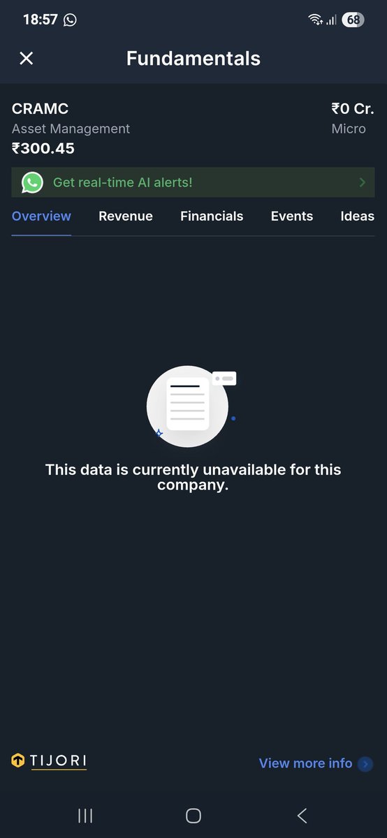 Pradeep_Khera's tweet photo. @zerodha
Your fundamental tie up with
Tijori is super slow. They don't update even after listing. CRAMC listed 2day not available. CANHLIFE is listing 2rrow but is available on SCREENER even today.Can u plz change 4m Tijori to screener. @Nithin0dha https://t.co/8IrRLhoLxL