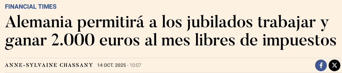 Las pensiones públicas de 🇩🇪 representan aprox el 43% del último salario (🇪🇸 -&gt; 80%).
Y aún así, hacen estas cosas.
NO PUEDES confiar en vivir de tu futura pensión pública.
Que no te engañe la falta de responsabilidad de nuestros políticos para hablar claro.