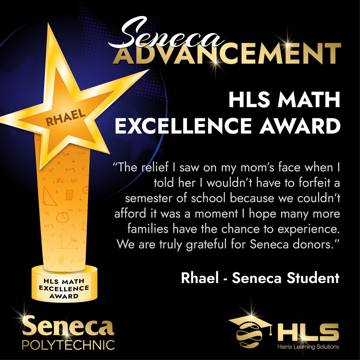 Congratulations, Rhael, on receiving the HLS Math Excellence Award! ✨
We’re grateful for another year supporting student success alongside our long-time partner, Seneca Polytechnic. Here’s to empowering learners and breaking down barriers to education! 📚🎓
#EducationForAll #HLS