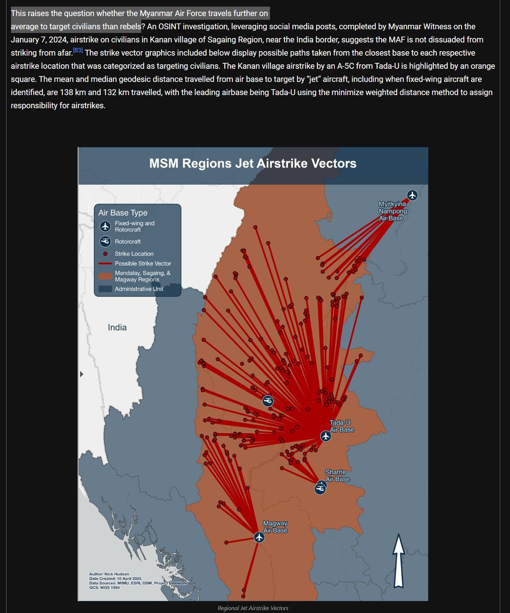 sheehanj920's tweet image. had overlooked this very neat bit of research from June (&amp;amp; doesn&apos;t look like it circulated much).

&quot;This geospatial report investigates the aircraft delivered, airbase facilities upgraded, and civilian infrastructure attacked by the MAF between February 2021 and March 2025...&quot;