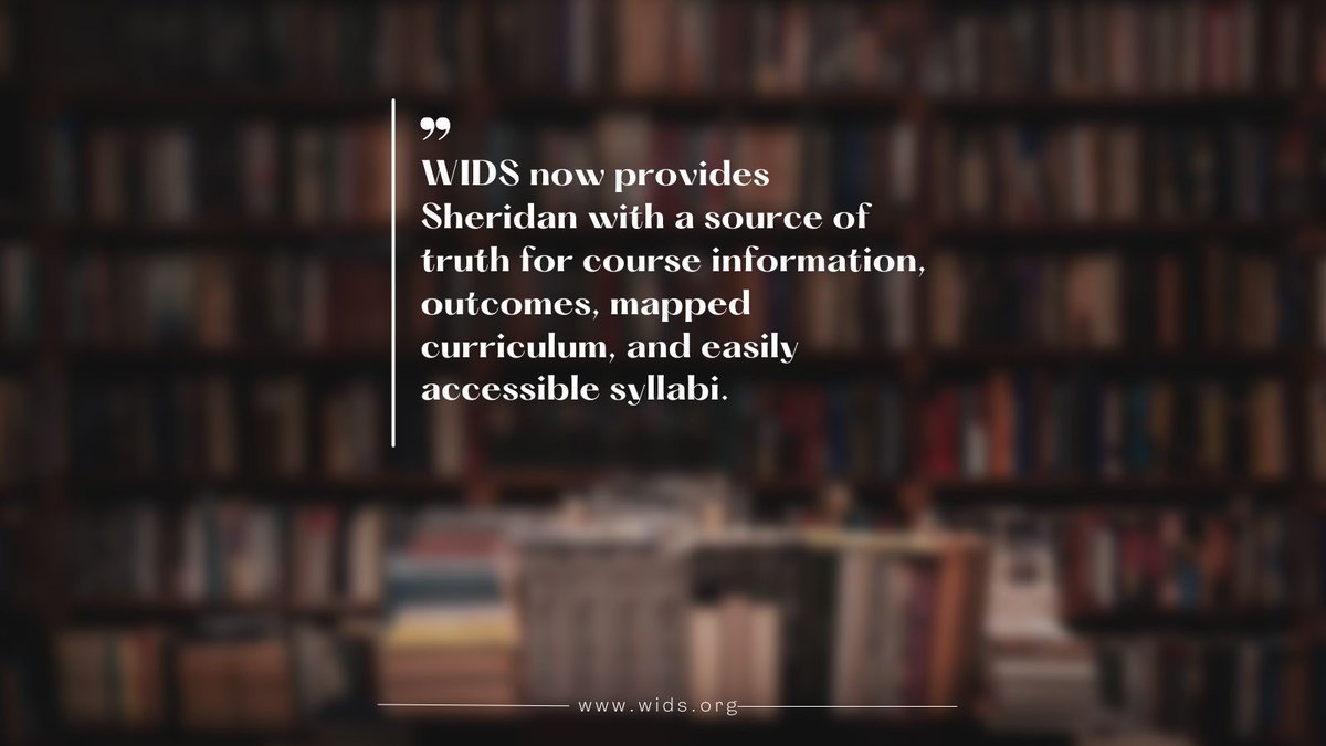 widsteam's tweet image. &quot;WIDS now provides Sheridan with a source of truth for course information, outcomes, mapped curriculum, and easily accessible syllabi.&quot;

See how Sheridan College transformed their curriculum management to prepare for HLC accreditation. buff.ly/s1ZOa2J #CurriculumMapping