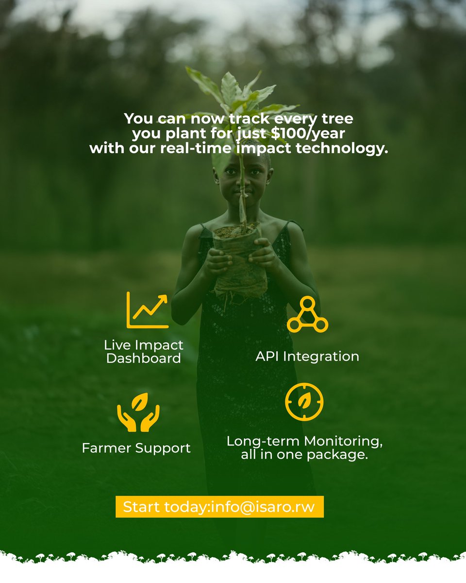 You plant it 🌳 We track it 📊 You see the impact 

All for just $100/year! 👉 info@isaro.rw