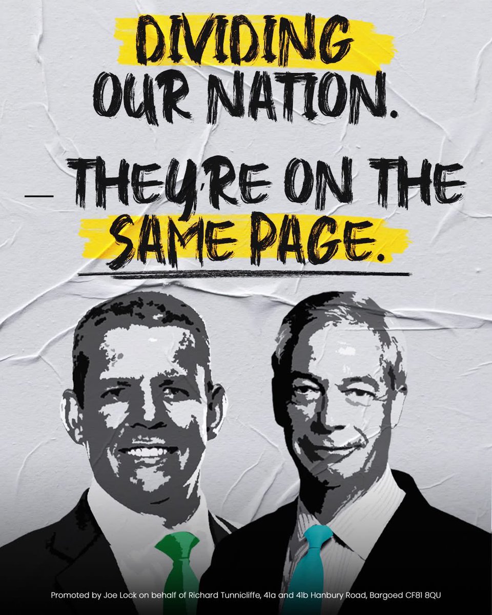 Reform UK is out to divide our communities. Plaid is out to divide our nations. 

Different ties, same old politics of division.