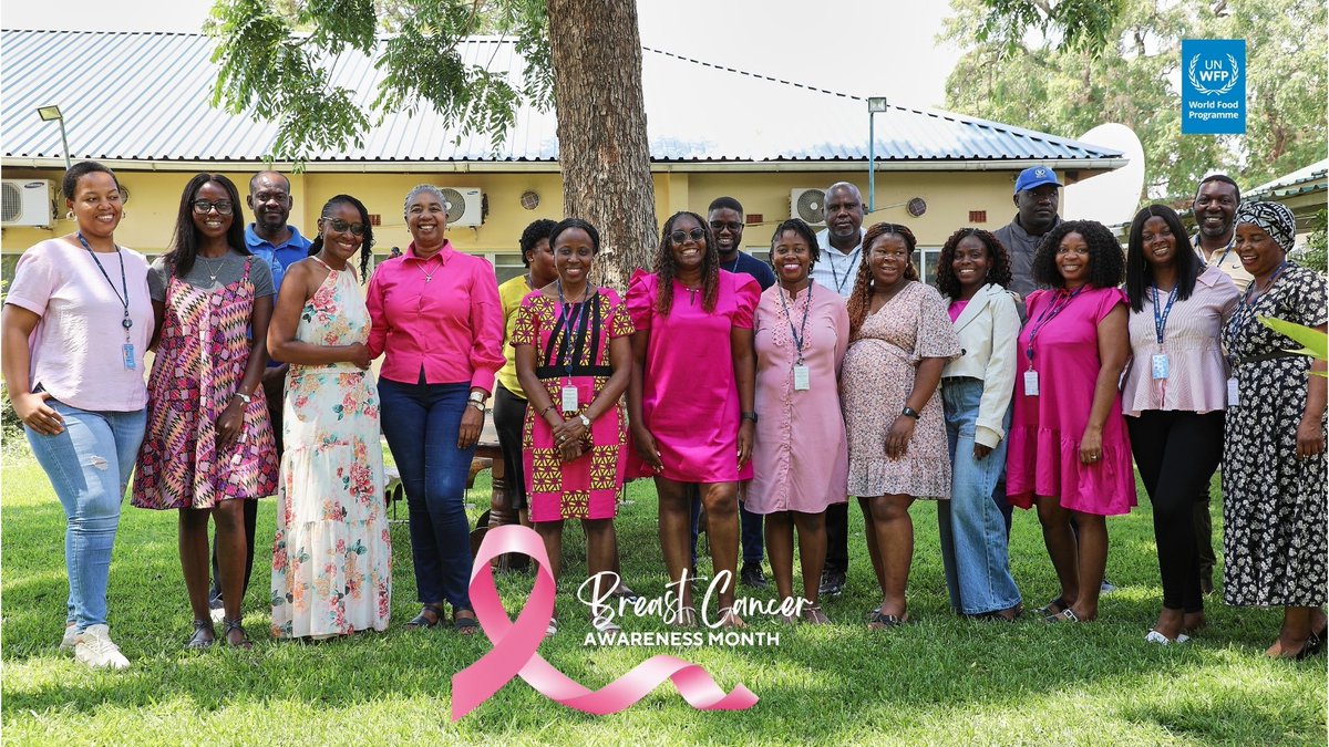 Breast cancer is the leading cause of cancer-related deaths among women. 

This October, WFP Zambia staff wore pink to raise awareness during Breast Cancer Awareness Month.
#AwarenessMonth