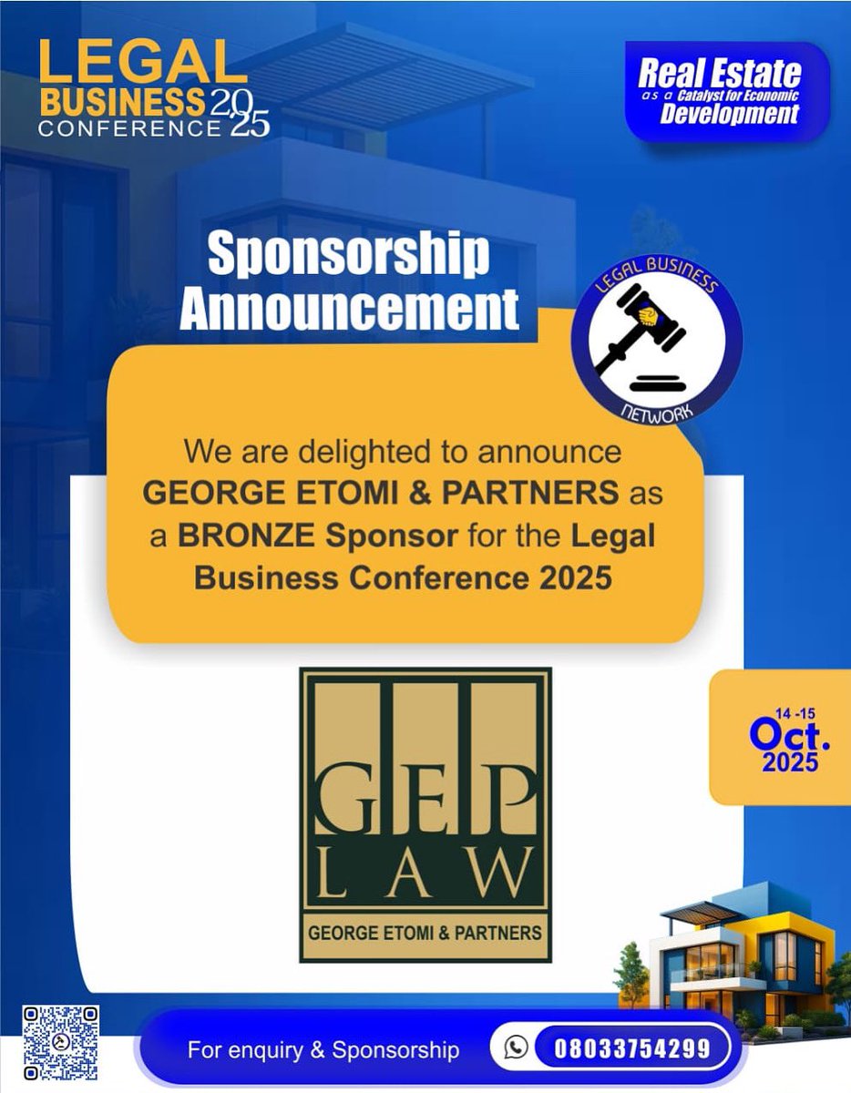 We are happy to announce that our Firm is a bronze sponsor of the ongoing Legal Business Network International Conference themed “Real Estate as a Catalyst for Economic Development.”