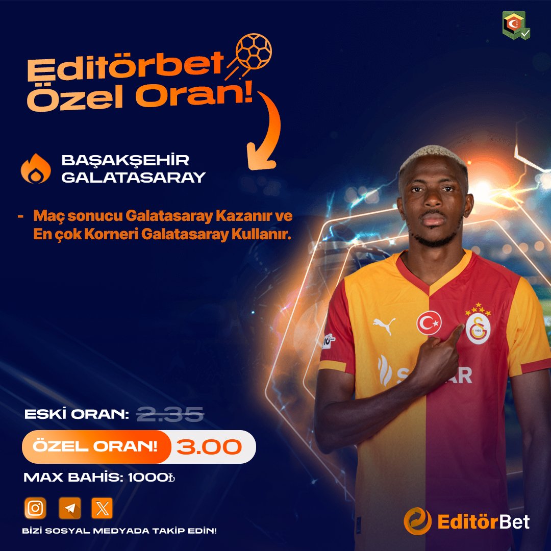 editorsosyal's tweet photo. 🏆Özel oranlarıımız hazır!

⚠️Sahte sitelere dikkat edin⚠️ https://t.co/icCFZWTS5k