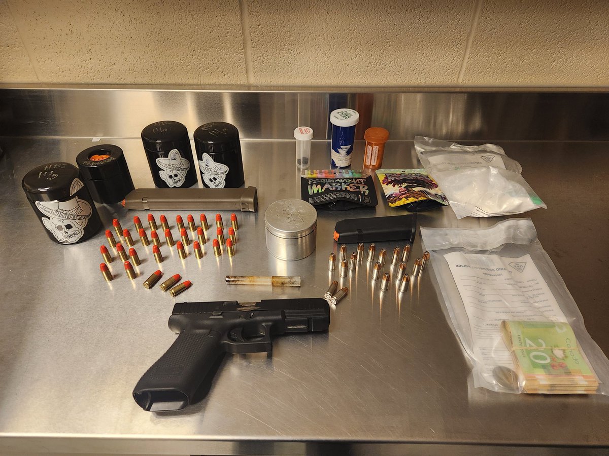 City of Kawartha Lakes OPP seized a firearm, drugs and arrested a male driver during a traffic stop on October 15. Drug trafficking charges and firearm charges were laid and the male is being held for a bail hearing. #CKLOPP ^j.k.