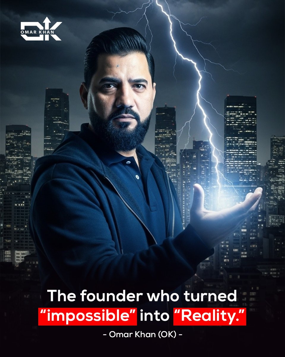 OK_OmarKhan's tweet photo. They called it impossible,
but he saw a vision waiting to be built.
Every step was a challenge, every win — a lesson.
Now, the impossible stands tall as reality.
Omar Khan (OK) — where vision meets action.
#CryptoGuru #OmarKhanOk #CryptoCommunity https://t.co/QUK2cfFrtc