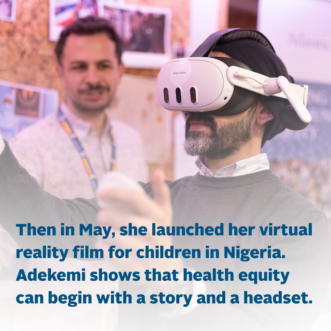 Last night we celebrated Atlantic Fellow <a href="/PstDrKemi/">Adekemi Adeniyan ™©</a> (<a href="/GWFellow/">Atlantic Fellows for Health Equity</a>) and recipient of this year’s <a href="/IHME_UW/">Institute for Health Metrics and Evaluation (IHME)</a> Roux Prize.

Her work, from storybooks to VR, is transforming how children in rural communities learn about health.