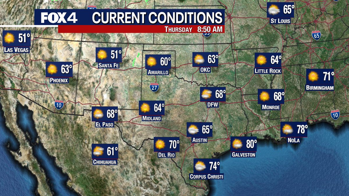 Currently across the region... #fox4weather #txwx