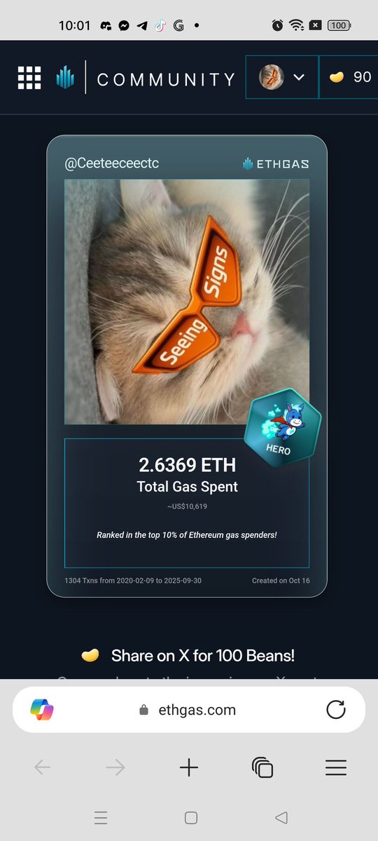 Ceeteeceectc's tweet image. Discovered my Gas ID via ETHGas - turning my gas spend into rewards 🫘

As a Hero Jack, I&apos;ve spent 2.6369 ETH on gas but earned 1500 Beans back.

Get your Gas ID and Beans here: ethgas.com/community/gas-…