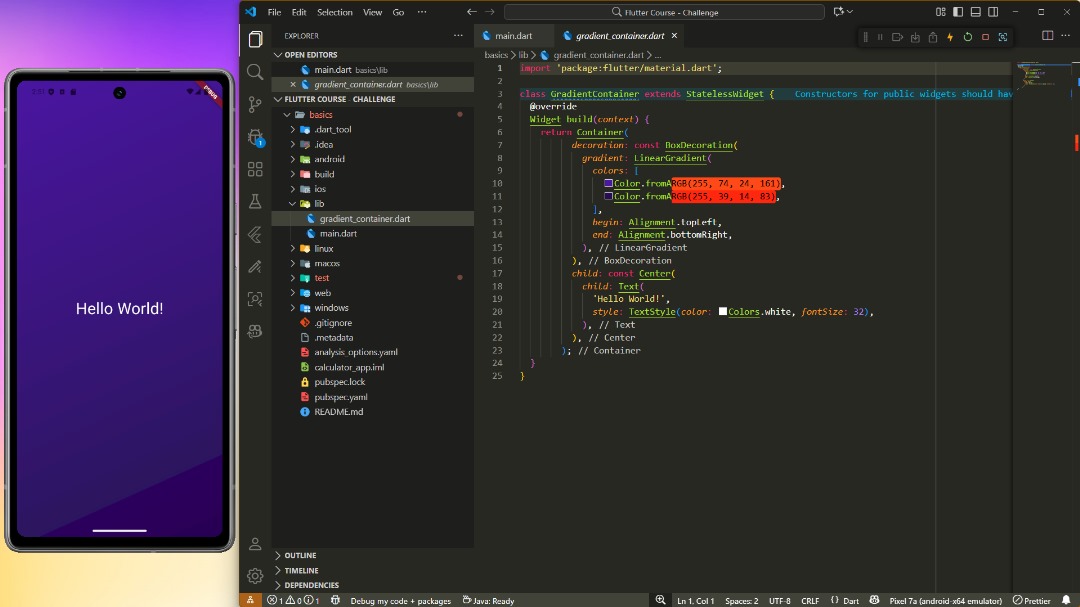 the__genio's tweet image. 🚀 Day 2 of #100DaysOfFlutter
Today I learned more about how functions work in Flutter (Dart).
Also got to play around with widgets and even created my own custom widget.
I displayed “Hello World” too, it's coming together bit by bit 🚀