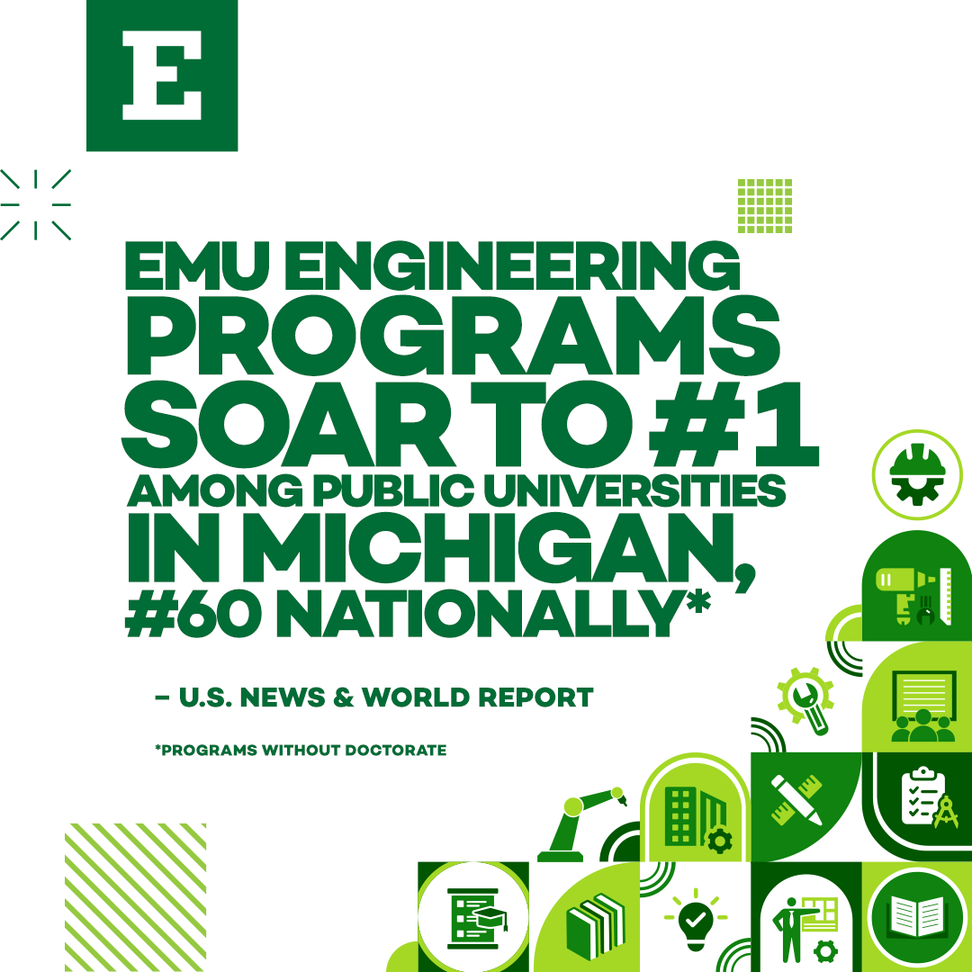 EasternMichU's tweet image. Eastern’s engineering programs climbed to No. 60 in the nation.  Mechanical, electrical, computer, and civil programs with nearly 100% job placement. Hands-on. In demand. Built for your future.

#TRUEMU #BecomeMoreYou
