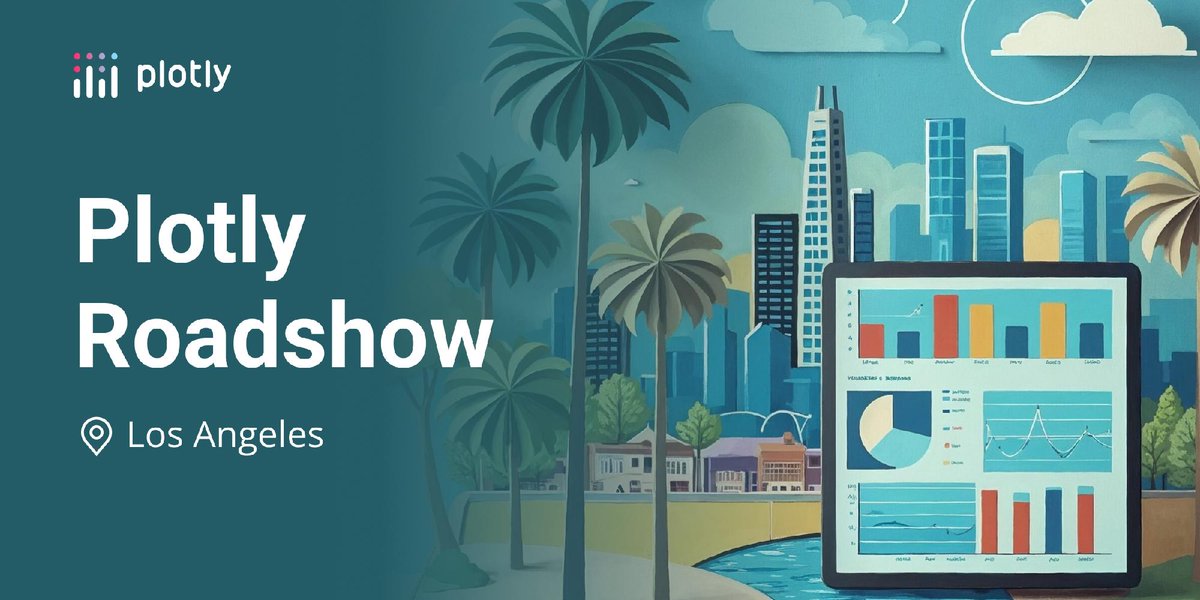 plotlygraphs's tweet image. The Plotly Roadshow is coming to Los Angeles! 🌴
Join us next week on Oct 23 in Santa Monica for an inside look at the latest in the Plotly ecosystem:
✨ The latest in the Plotly ecosystem (Dash, Dash Enterprise & more)
🤖 A sneak peek at our NEW Agentic-AI analytics app, Plotly…