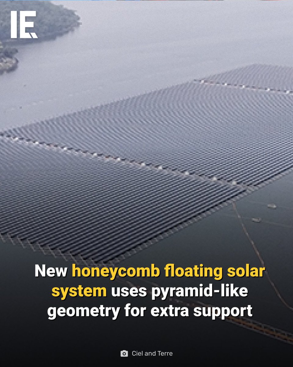 IntEngineering's tweet image. The honeycomb-inspired solar structure could change how we build floating power plants. bit.ly/42KUnMt