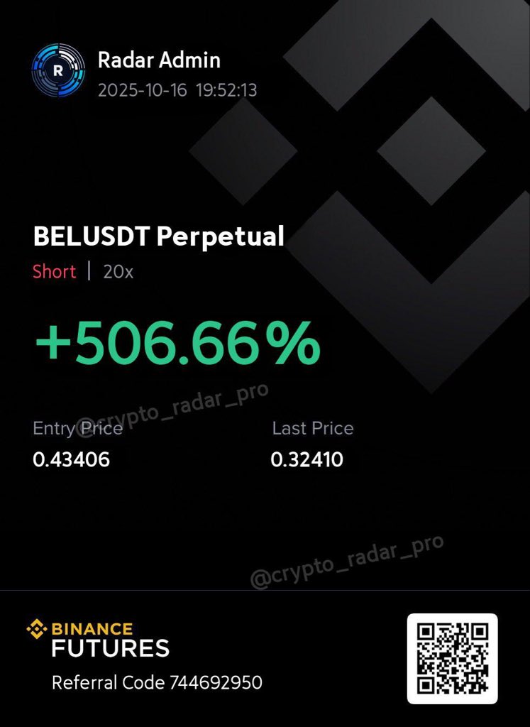 Goodluck464992's tweet image. Heads-up 🔰

#FreeSignal for #BEL 📊

Gain: 506%

Join us for profitable signals
 ⬇️ 

t.me/+kJvFxeaXJpQ5O…