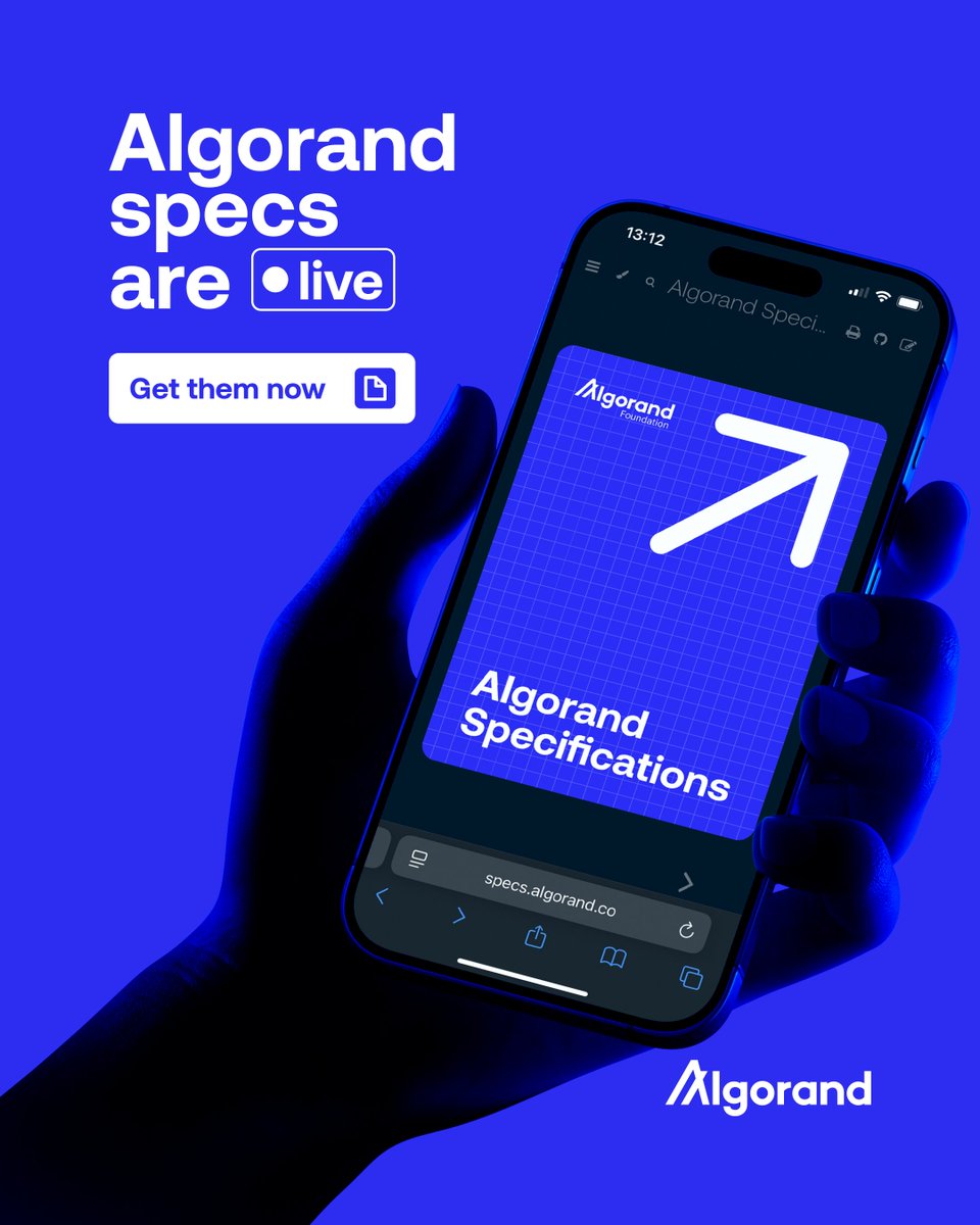AlgoFoundation's tweet image. The Algorand Specifications are now live.
A complete technical reference for engineers, researchers, and security experts to explore how Algorand works from consensus to cryptography.
See the full specs below 👇