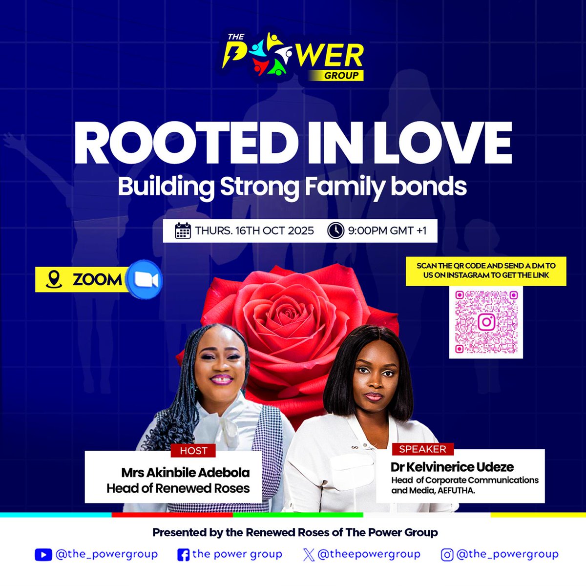 Strong families don’t just happen, they’re rooted in love. 🌹 

Join us TODAY, as we share wisdom and faith to strengthen our family bonds.

📅 Thursday, 16th October 2025 | 🕘 9:00 PM GMT +1 | 📍 Zoom (audio only)