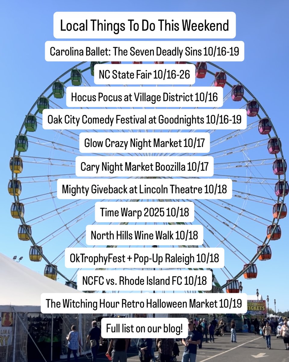 Still recovering from this week's traffic trauma?😳 Get out and about this weekend with these local things to do around Raleigh.🎉 

Find the full list on our blog shoplocalraleigh.org/article_type/l…