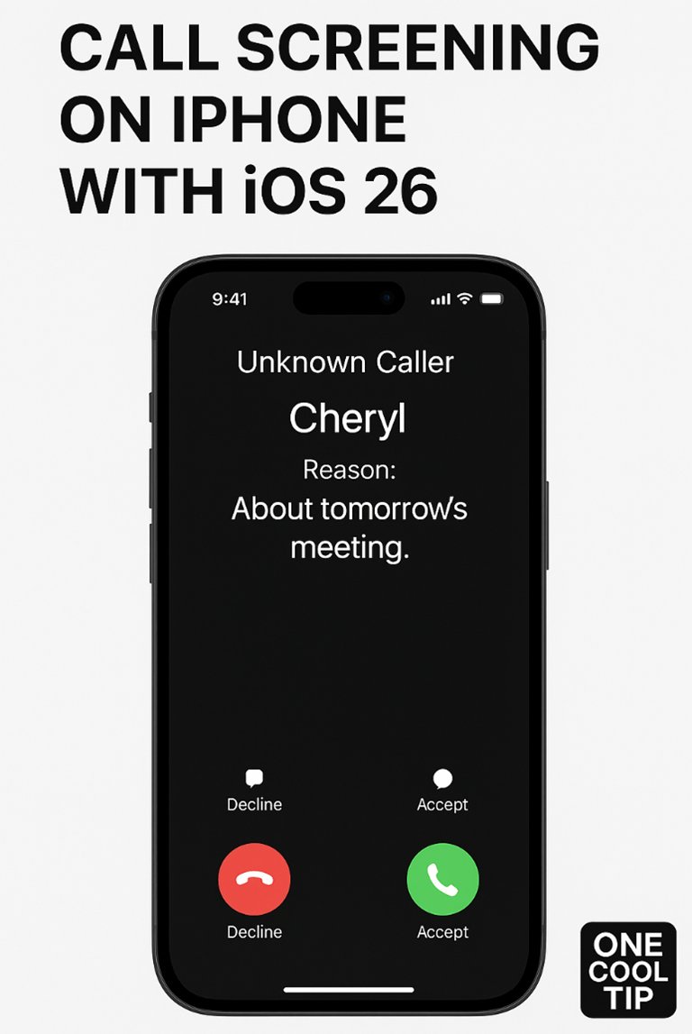 rjmans's tweet image. 📱 Call Screening on iPhone with iOS 26
🤯 Stop answering spam! iOS 26 Call Screening is your new digital bouncer. It makes callers state their purpose before your iPhone rings. Instant productivity boost. Activate it today!
READ MORE BELOW
#iOS26 #SpamBlocker #OneCoolTip