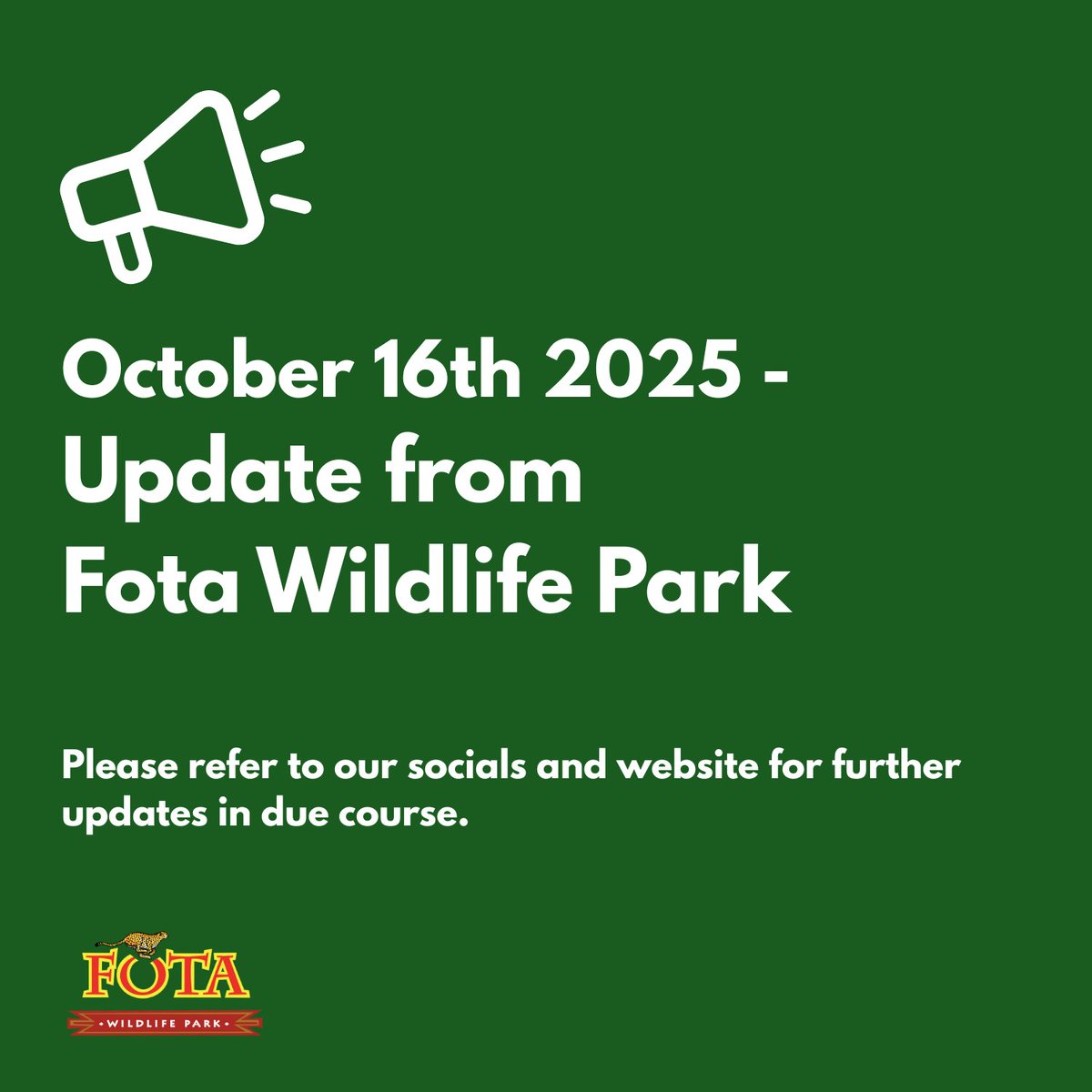 Statement from Fota Wildlife Park - Thursday, October 16th, 2025. 
fotawildlife.ie/blogs/news/upd…