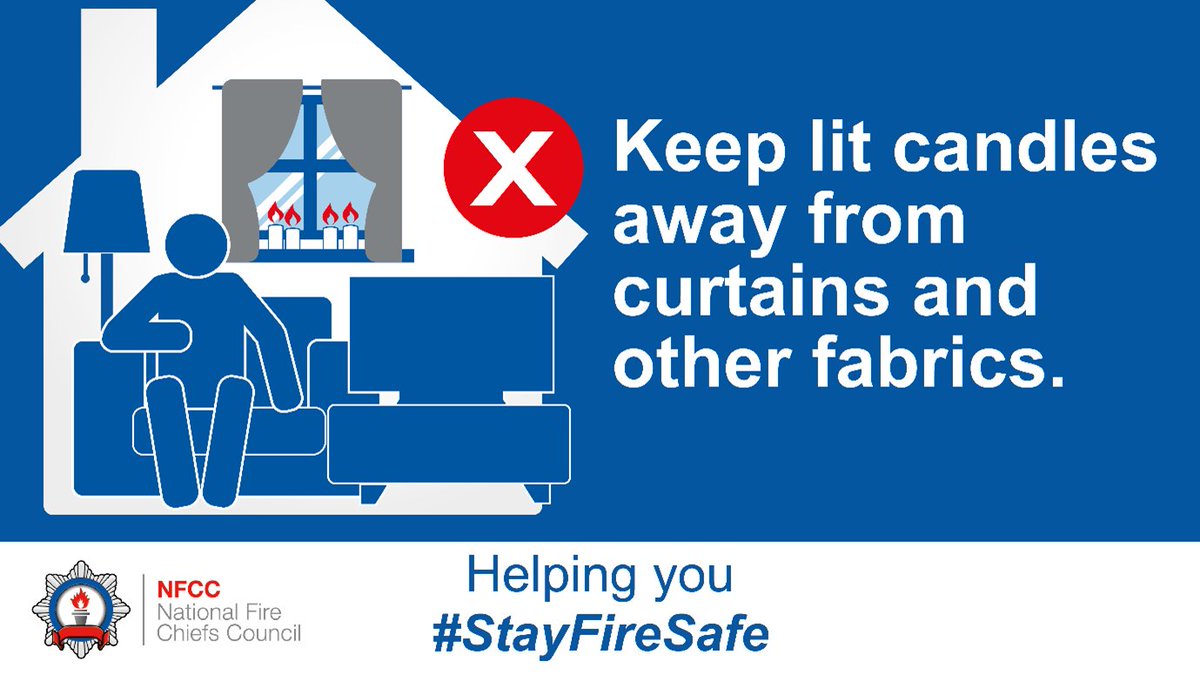 @DGfire.safety (@dgfire_safety) on Twitter photo Using candles can increase fire risk. It’s much safer to look for brighter and safer alternatives. LED candles and lights, battery or wind-up torches are just some of the products that are safer to light your home.
More advice here: rb.gy/6yshz
#CandleFireSafetyWeek Using candles can increase fire risk. It’s much safer to look for brighter and safer alternatives. LED candles and lights, battery or wind-up torches are just some of the products that are safer to light your home.
More advice here: rb.gy/6yshz
#CandleFireSafetyWeek